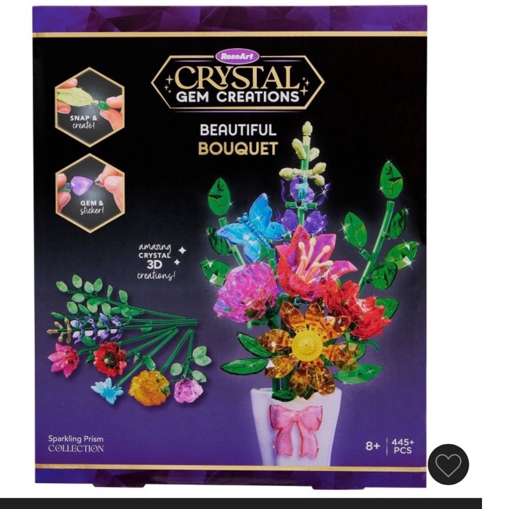 Cra-Z-Art RoseArt Crystal Gem Creations Beautiful Bouquet 450pc Building Set 8+